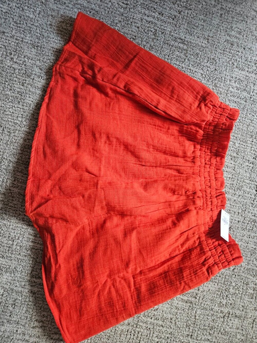 Old Navy Crinkle Gauze Ruffle Waist Mini Skort, Ornament Orange, M, NWT